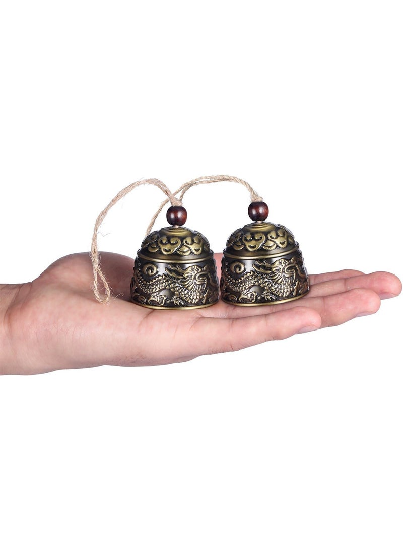 2 قطعة فنغشوي جرس خمر جرس التنين فنغشوي الرياح أجراس حظا سعيدا معلق جرس للحديقة المنزلية حظا سعيدا بركة فناء فناء داخلي في الهواء الطلق ديكورات الباب الأمامي - Image 3